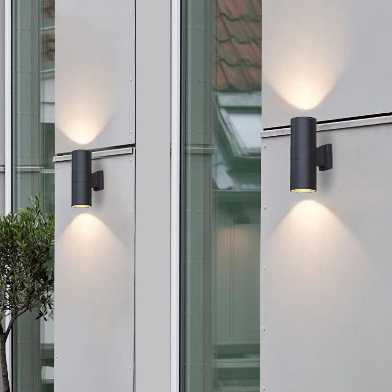 LED outdoor COB double-head single-head waterproof exterior wall top and bottom spotlights, indoor and outdoor column, villa circular courtyard wall lights details Picture