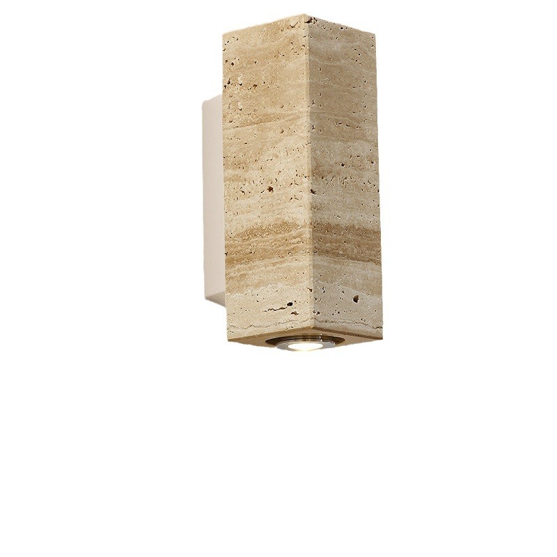 Wabi-sabi style yellow cave stone outdoor waterproof wall lamp, hotel and homestay entrance sign, courtyard balcony marble wall lamp Item Picture