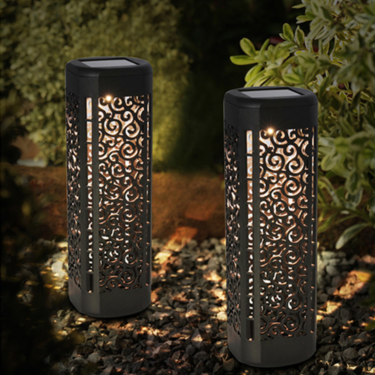 Cross-border solar street lamps, outdoor courtyard ground insertion lawn lamps, led waterproof courtyard decorative lamps, hollowed-out landscape lamps full figure