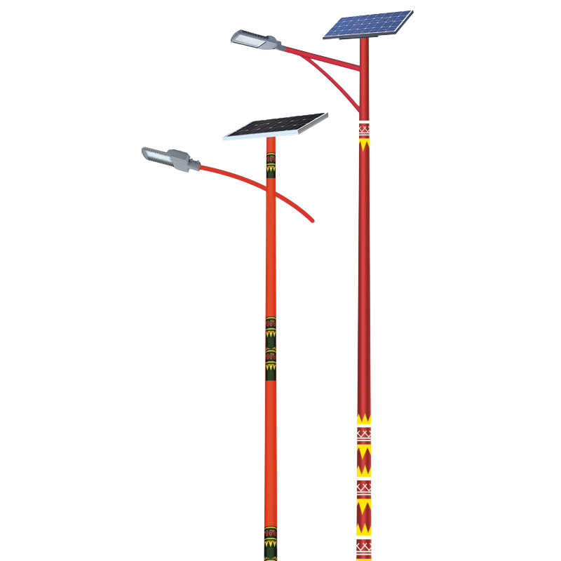 The manufacturer's wholesale LED solar street lamps, outdoor courtyard human-sensing solar integrated street lamps, are shining brightly Item Picture