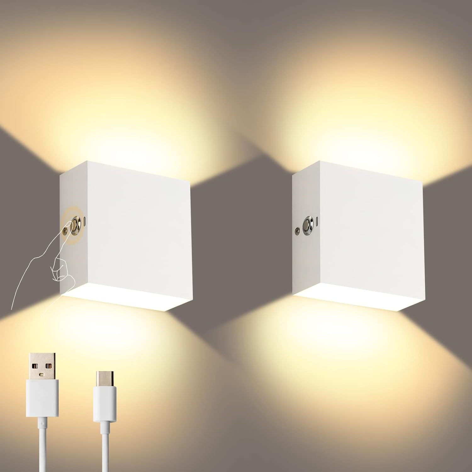 The manufacturer has a wide range of products in stock, including wire-free charging wall lamps, USB charging wall lamps, and simple wall lamps with infinitely adjustable brightness Specification drawing