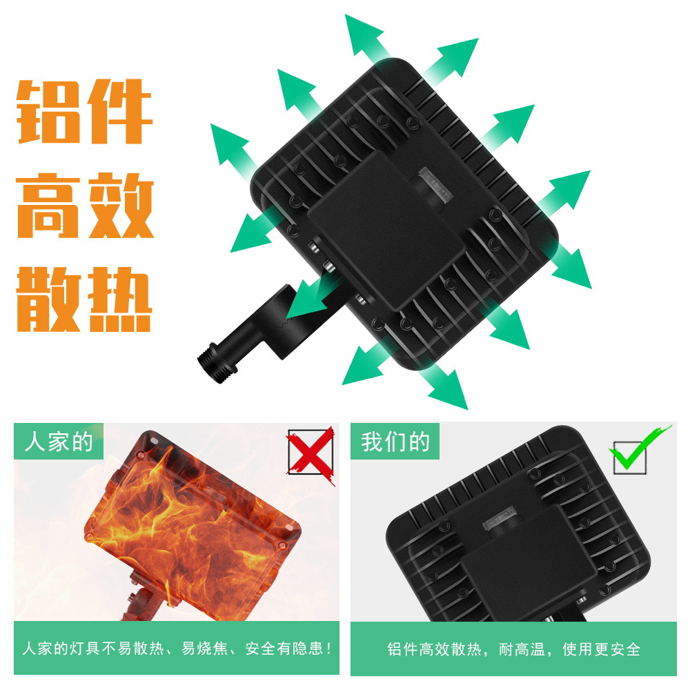 Qianrun Lighting's 60W waterproof outdoor floodlight, 80W factory high-power induction street lamp, 240W Specification drawing
