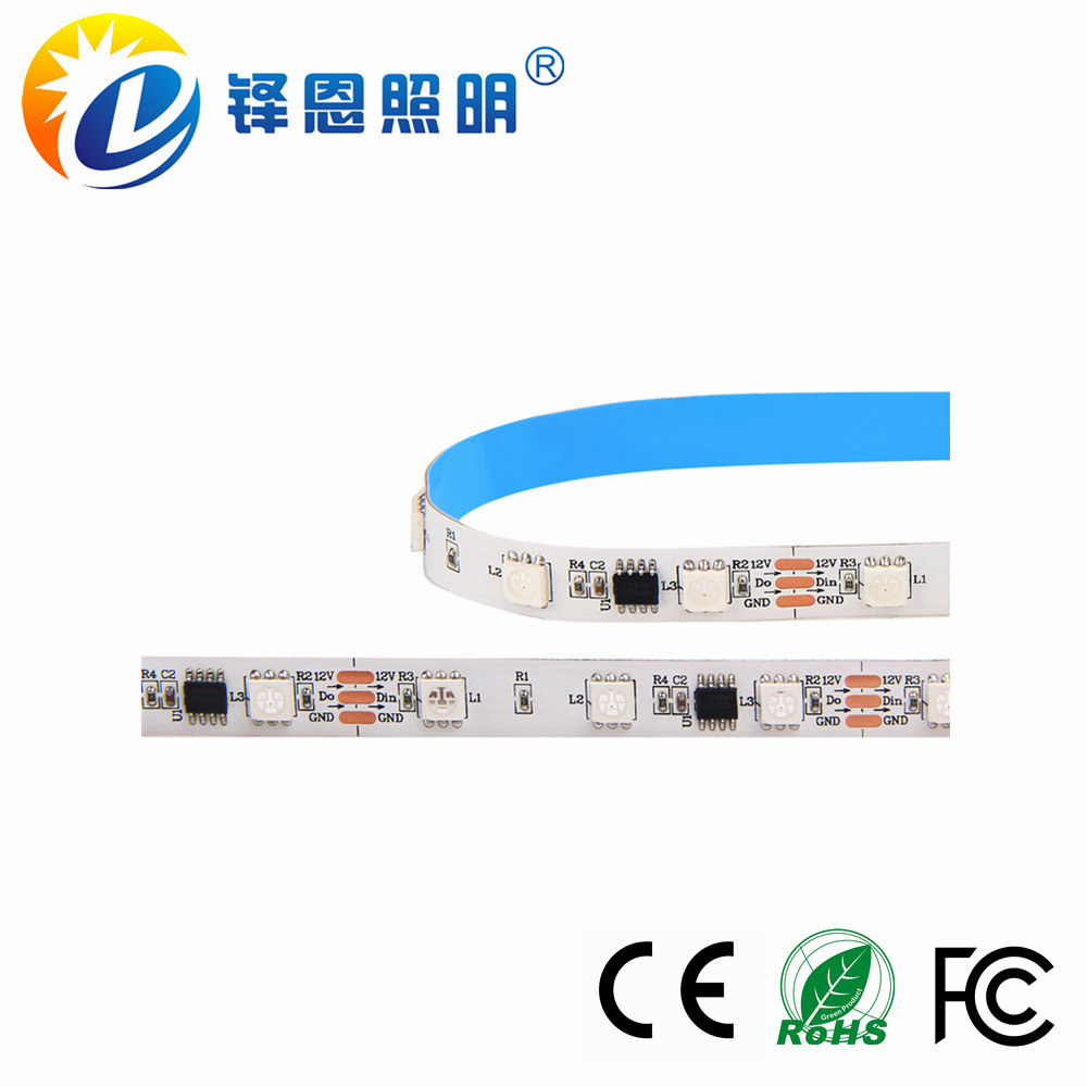 led5050 color-changing programmable full-color light strip, surface epoxy resin waterproof outdoor light bar, music sound-controlled ambient light Item Picture
