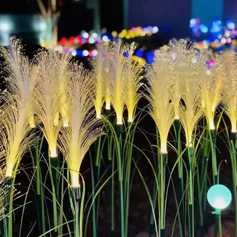 Cross-border Amazon solar reed lamps, outdoor waterproof courtyard Miscanthus lamps, garden balcony decorative lawn lamps details Picture