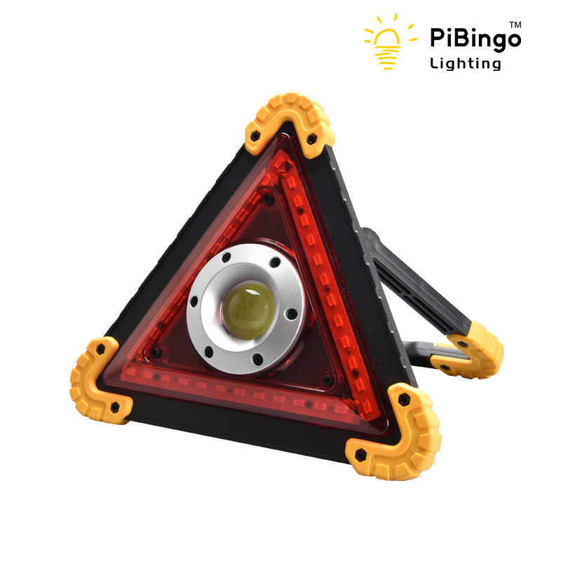 Wholesale of triangular floodlights, car red light warning floodlights, COB LED, USB charging portable lights details Picture