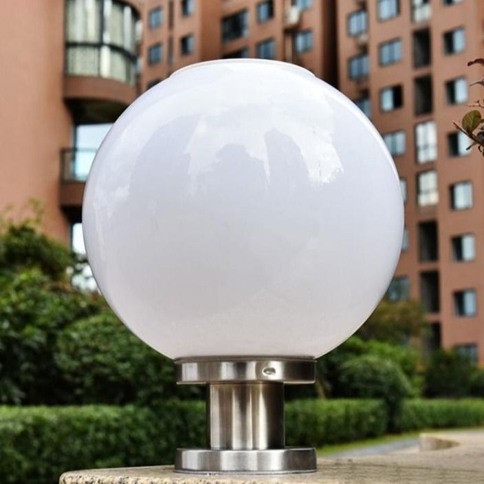 Factory direct supply of solar column head lamps for yard, fence, gate, column lighting, non-breakable ball courtyard lamps, spherical lampshades Specification drawing