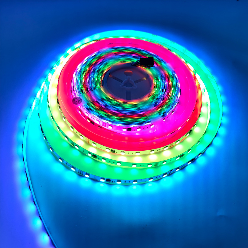 led light strip: 12V, 24V, 5050, 60 color-changing lights, four-wire power failure continuation, IC16703 flowing water running horse changing light Specification drawing