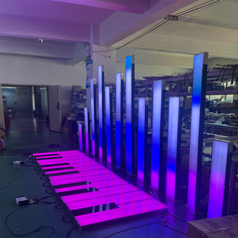 Long, seven-color arc-shaped floor lights that emit sound and light, foot-sensing lights, embedded floor tile lights in shopping malls, and color-changing led lights Application Scenario