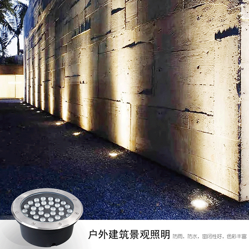 Ground lights, outdoor recessed floor lights, spotlights, outdoor waterproof lawn lights, ground lights, floor lights, garden floor lights full figure
