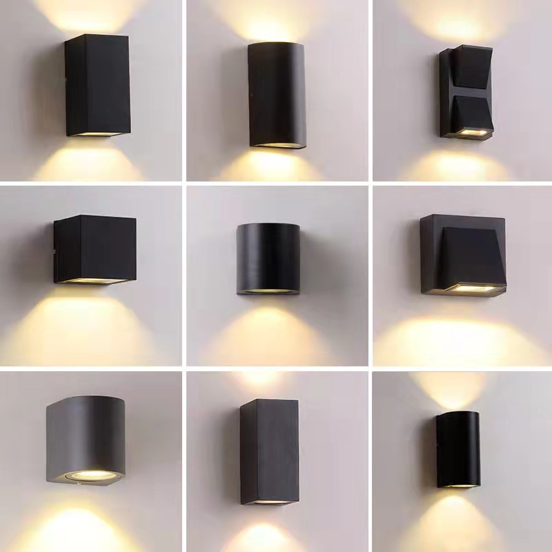 led wall lamps, outdoor waterproof, simple and modern, bedside, bedroom, balcony, staircase, villa exterior wall, double-head spotlights, warm light full figure