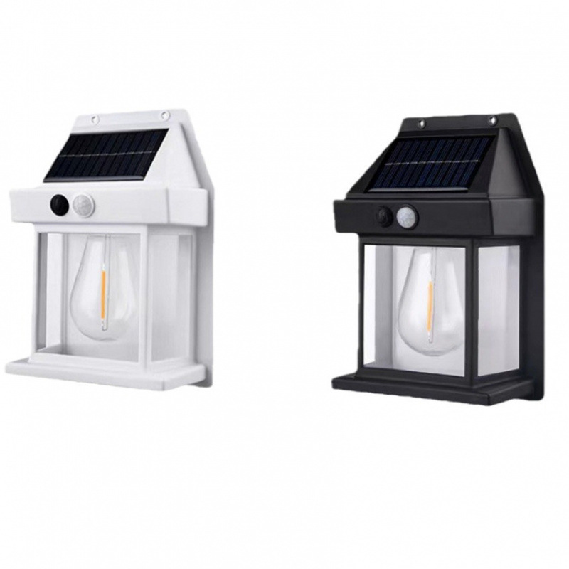 Cross-border outdoor solar wall lamps, outdoor waterproof tungsten filament lamps, garden villa night lights, lighting sensor courtyard lamps Item Picture