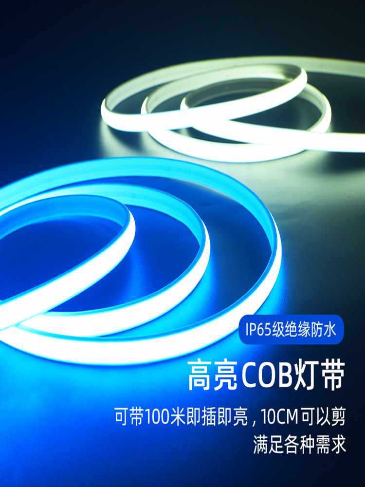 ✅ ultra-bright 220v flexible silicone rubber light strip led home ceiling self-adhesive wedding sign lighting waterproof COB soft light details Picture