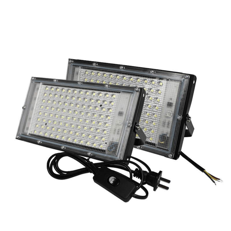 Wholesale of 220V street stall lights, night market stall lights, construction site lighting lights, work lights, plug-in floodlights with wire strips Item Picture