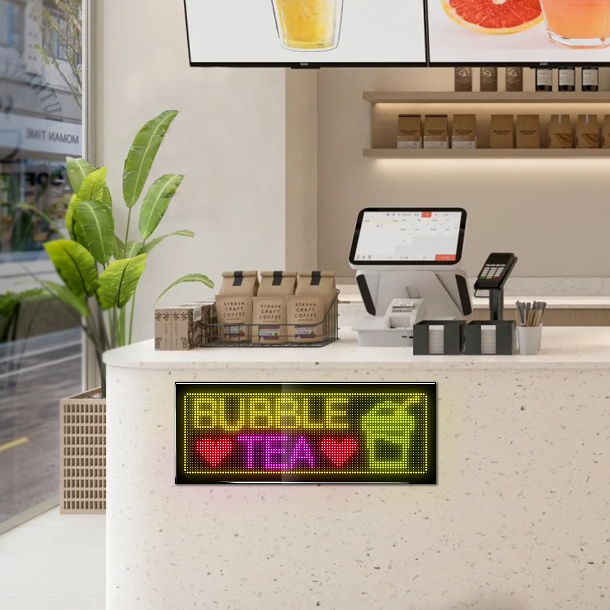 LED 软膜屏，防水屏， 全彩屏，车载屏白底实物图