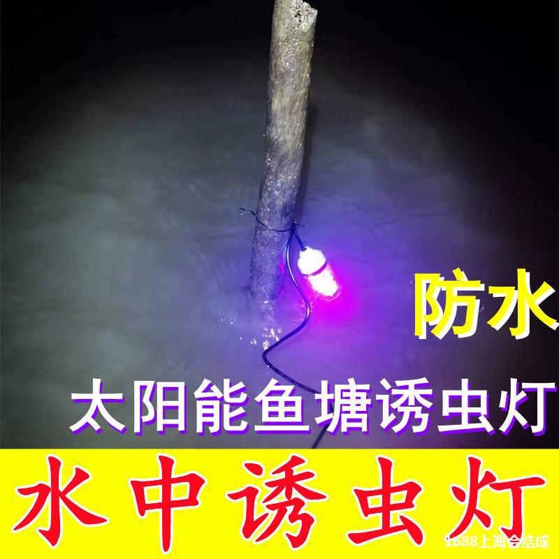 Water insect trap lamp, night-time solar fish pond insect trap lamp, fish farming lamp, fish pond insect trap lamp full figure