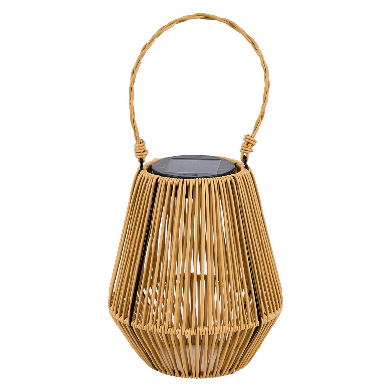 Hand-woven rattan portable solar night light Item Picture