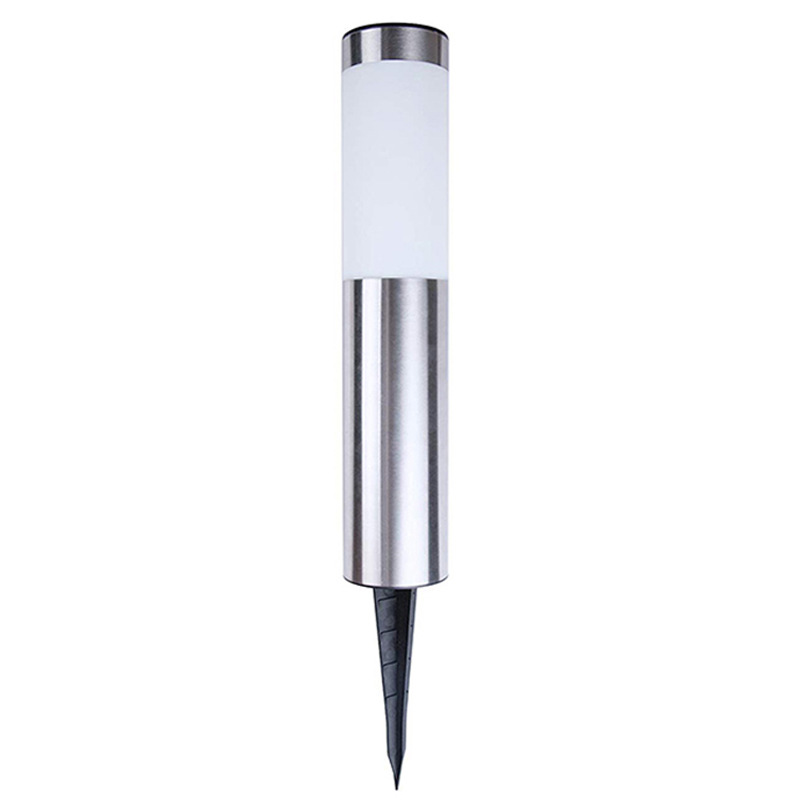 Cross-border bestseller solar stainless steel 3led modern courtyard outdoor garden cylindrical outdoor waterproof lawn light Item Picture