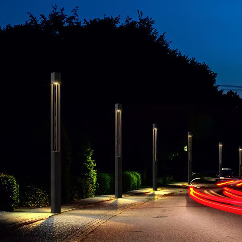 Wholesale outdoor square, community park, shopping mall, villa waterproof LED landscape lights 3-meter 30W four-column square lights from the manufacturer Specification drawing