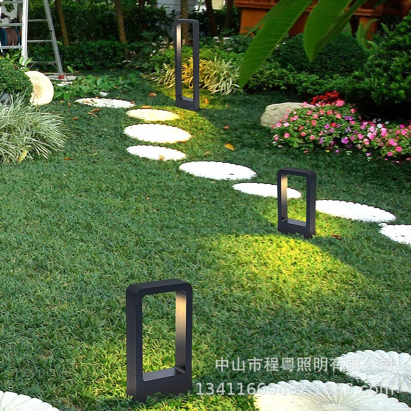 Modern and simple LED outdoor door-shaped lawn lights, courtyard lights, acrylic waterproof villa community courtyard landscape lights Specification drawing
