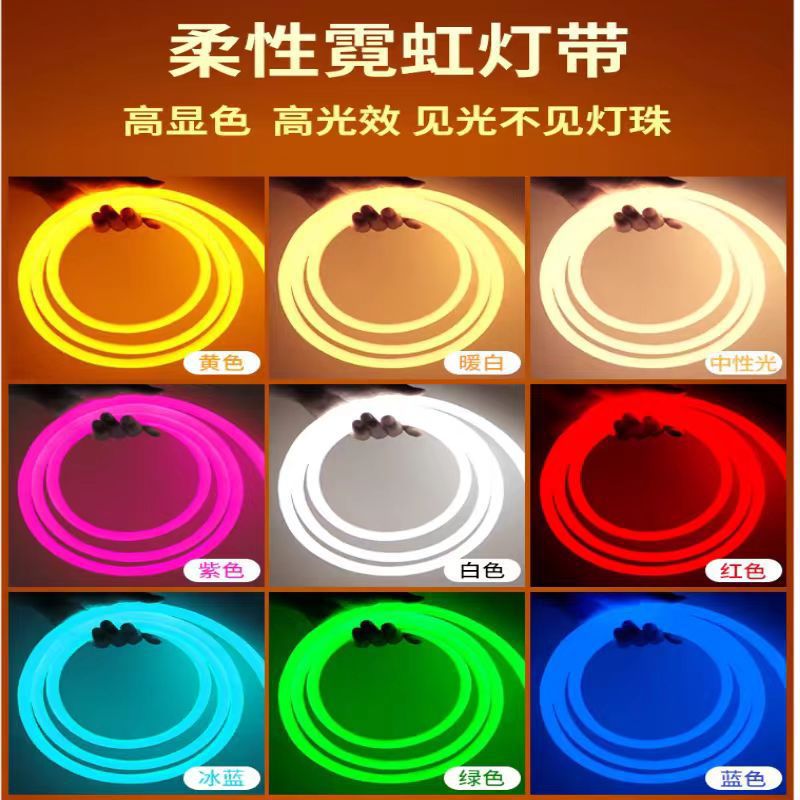 360-degree circular flexible light, 220V neon outdoor waterproof light strip, home decoration project, advertising sign, LED strip light details Picture