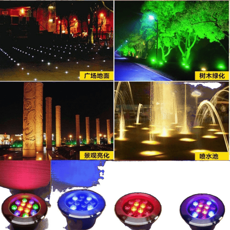 Embedded ground lights, led ground lights, spotlights, outdoor waterproof lawn lights, landscape lights, tree lights, underwater ground lights Item Picture