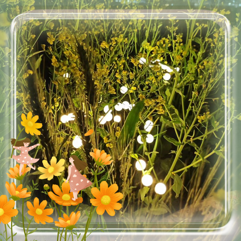 New solar light strings, firefly lights, ground socket lights, garden lights, outdoor lawn lights, garden landscape decorative atmosphere lights details Picture
