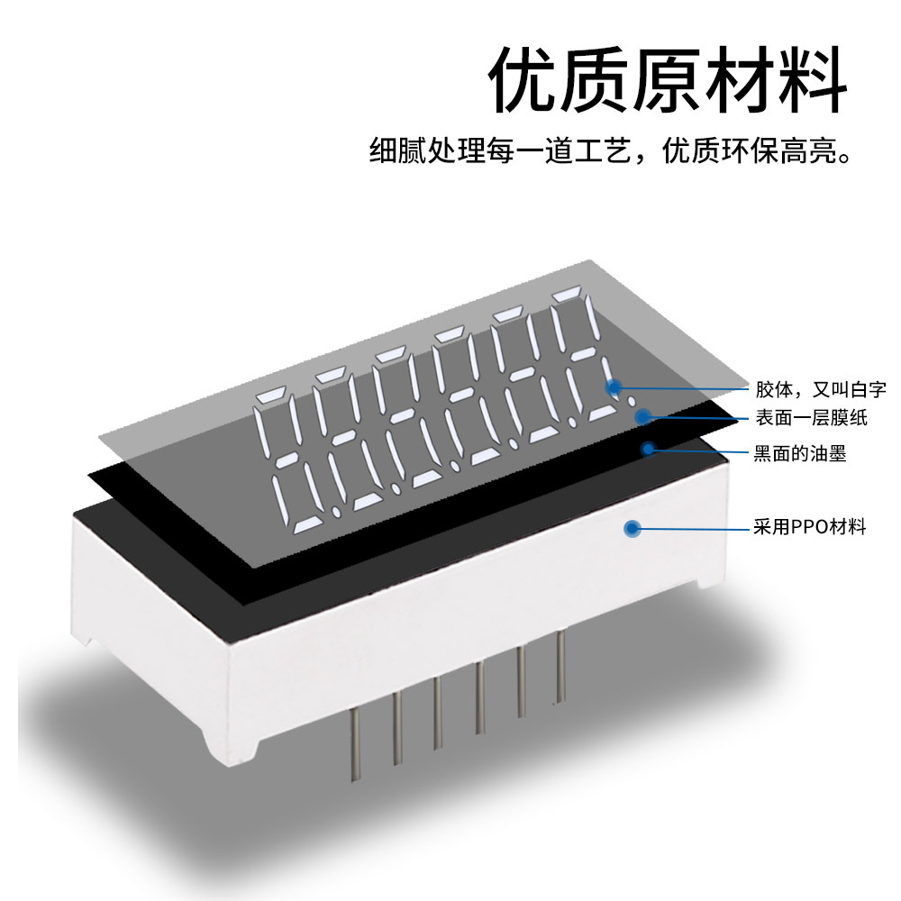 Powerful factory 0.36-inch led digital tube red six-digit high-brightness digital display digital tube, 6-digit digital tube manufacturer details Picture