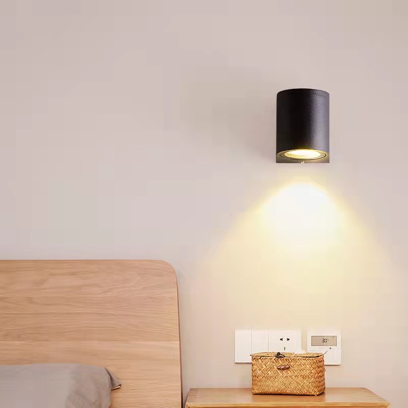 led wall lamps, outdoor waterproof, simple and modern, bedside, bedroom, balcony, staircase, villa exterior wall, double-head spotlights, warm light Specification drawing