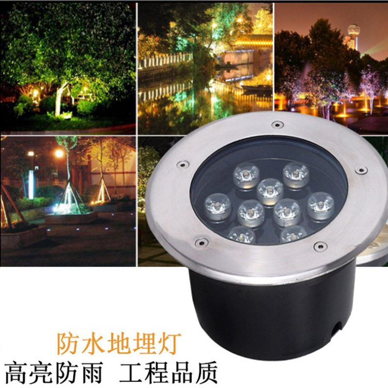 Source factory LED ground lights, circular ground lights, outdoor waterproof embedded stainless steel step lights, underwater lights details Picture