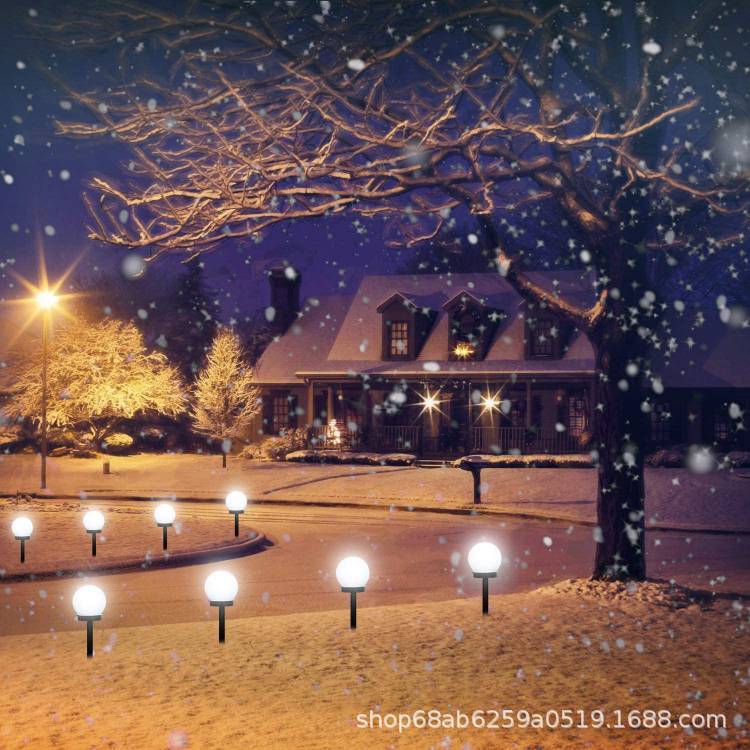Cross-border e-commerce courtyard decorative landscape light, 10cm round ball light, outdoor lawn light, ground-mounted solar bulb light details Picture