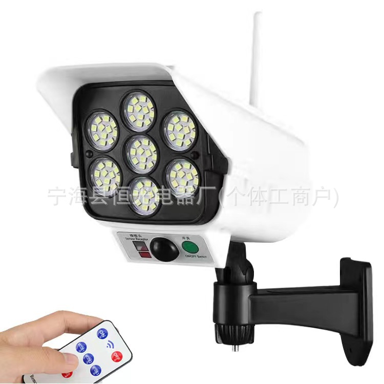 New cross-border simulation monitoring light, household outdoor solar sensor monitoring light, burglar alarm and anti-theft lighting wall lamp Item Picture
