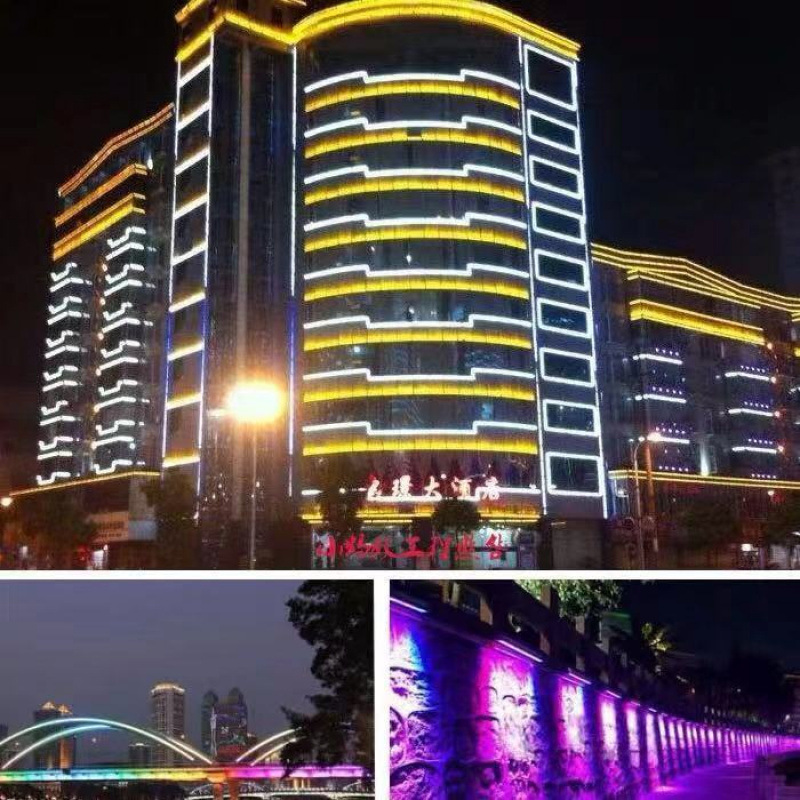 LED wall-washing lights, outdoor waterproof and cold-resistant line lights, wedding advertising signboard lighting, wall building and bridge lighting Specification drawing