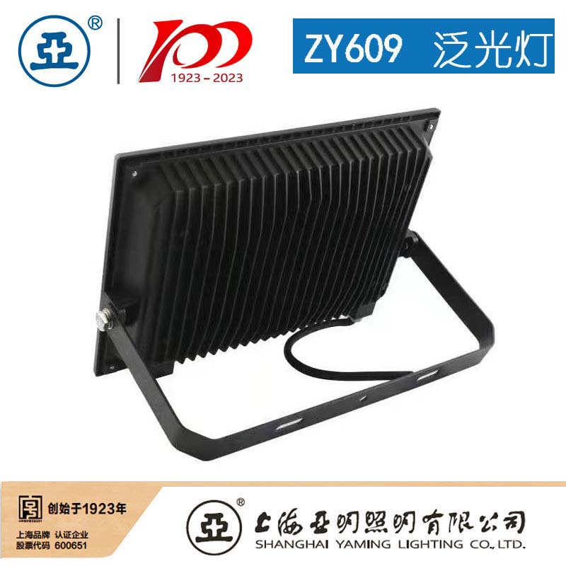 Shanghai Yaming Lighting LED floodlight ZY609 100W Advertising floodlight 200W outdoor waterproof light Specification drawing