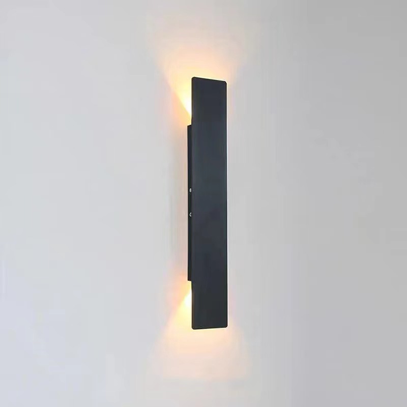 Nordic minimalist hotel villa courtyard column lamp, long strip background design, square wall lamp, waterproof wall atmosphere lamp Specification drawing