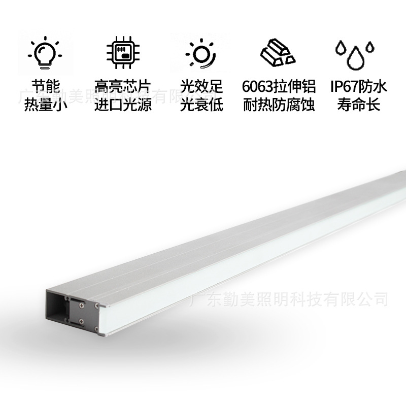 LED long strip floor tile lights, square marble small-sized buried lights, ground step embedded seven-color floodlights details Picture