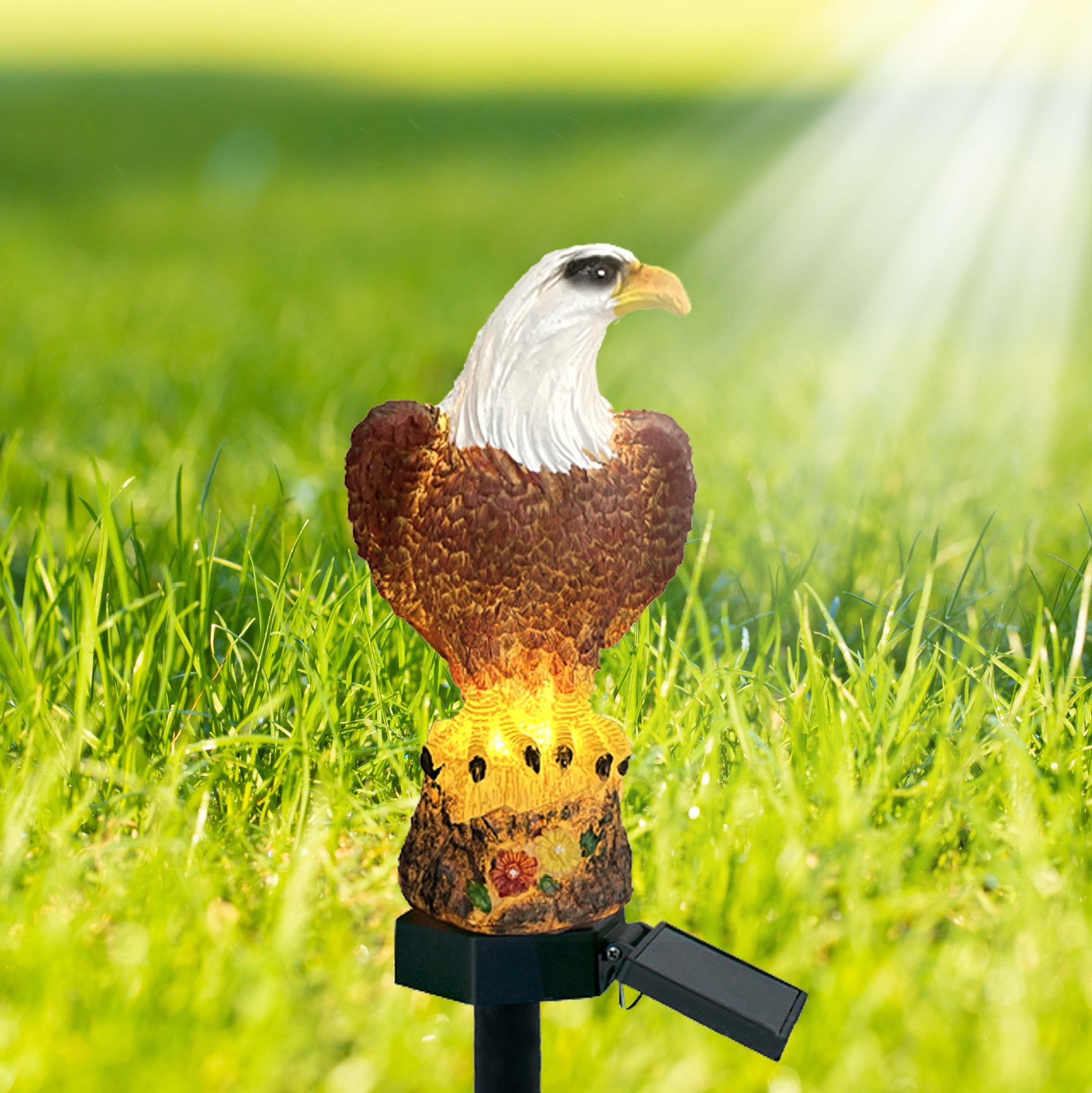 Solar resin eagle lawn light, Amazon outdoor LED buried insert light, courtyard decorative light details Picture