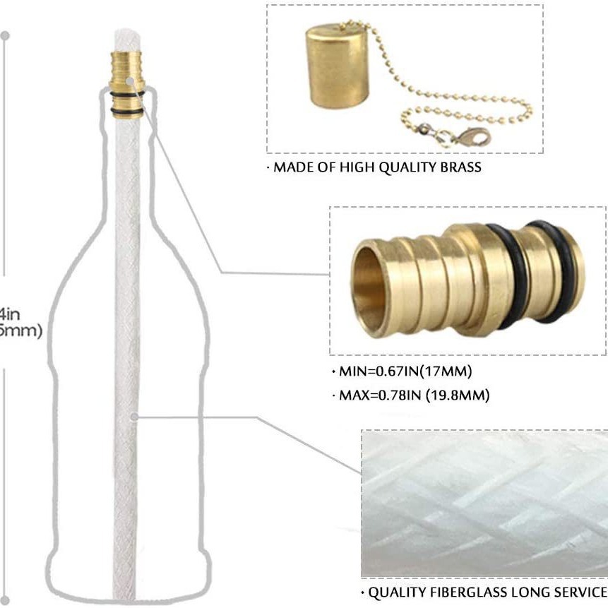 Bottle flashlight set, 4-piece set, 4 long-life flashlight cores, brass flashlight core holder Application Scenario