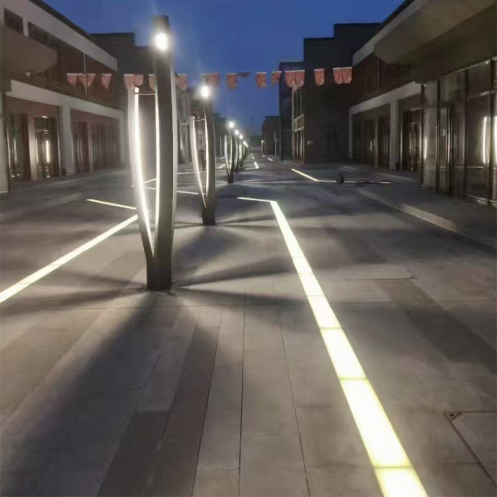 Waterproof and pressure-resistant rectangular floor tile lights, gravity foot pedal sensor lights, and outdoor square seven-color interactive project lighting Specification drawing