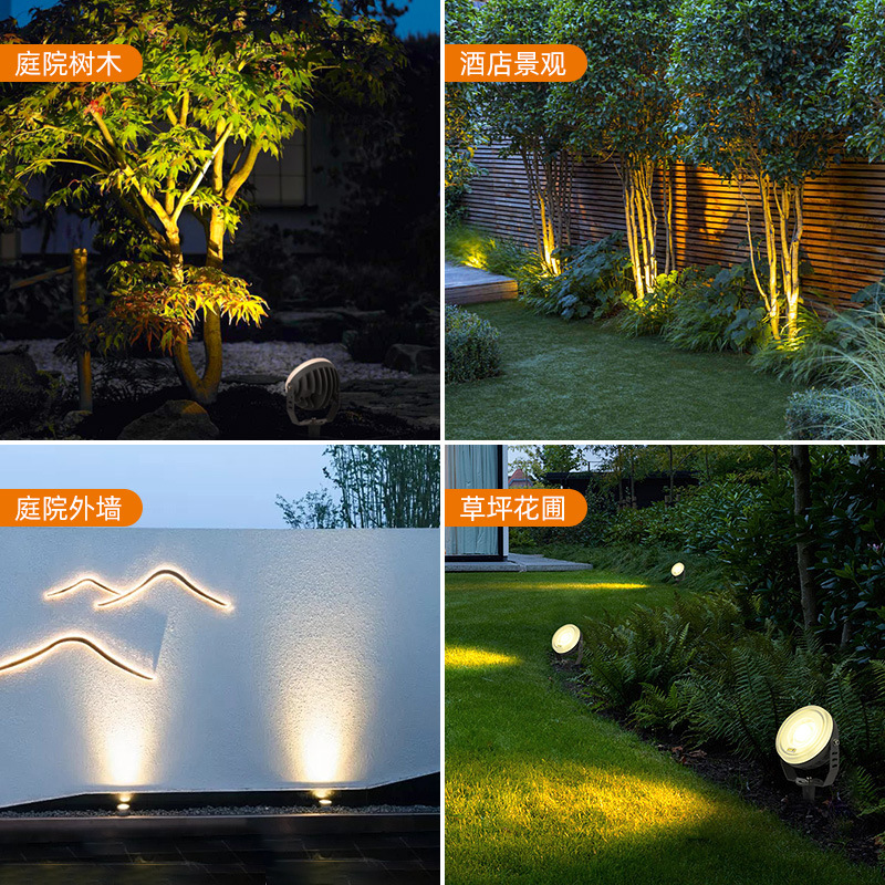 Shanwo outdoor waterproof spotlights, tree lights, led courtyard villa outdoor lawn landscape lights plug Specification drawing