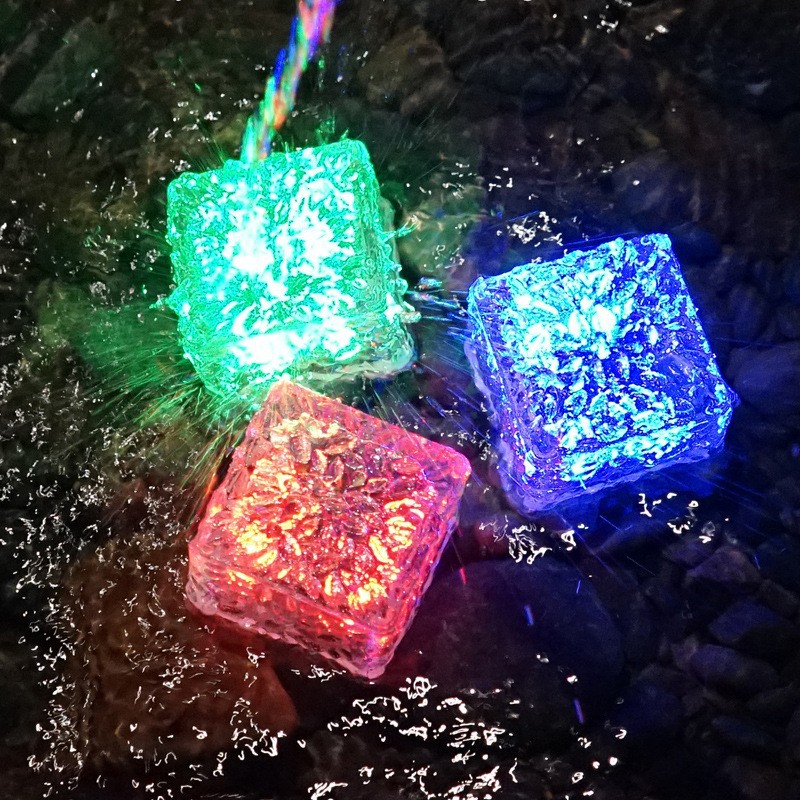 Solar ground buried lights, floor tile lights, outdoor ice brick lights, courtyard ice block ornaments, landscape lawn lights, garden lights for decoration full figure