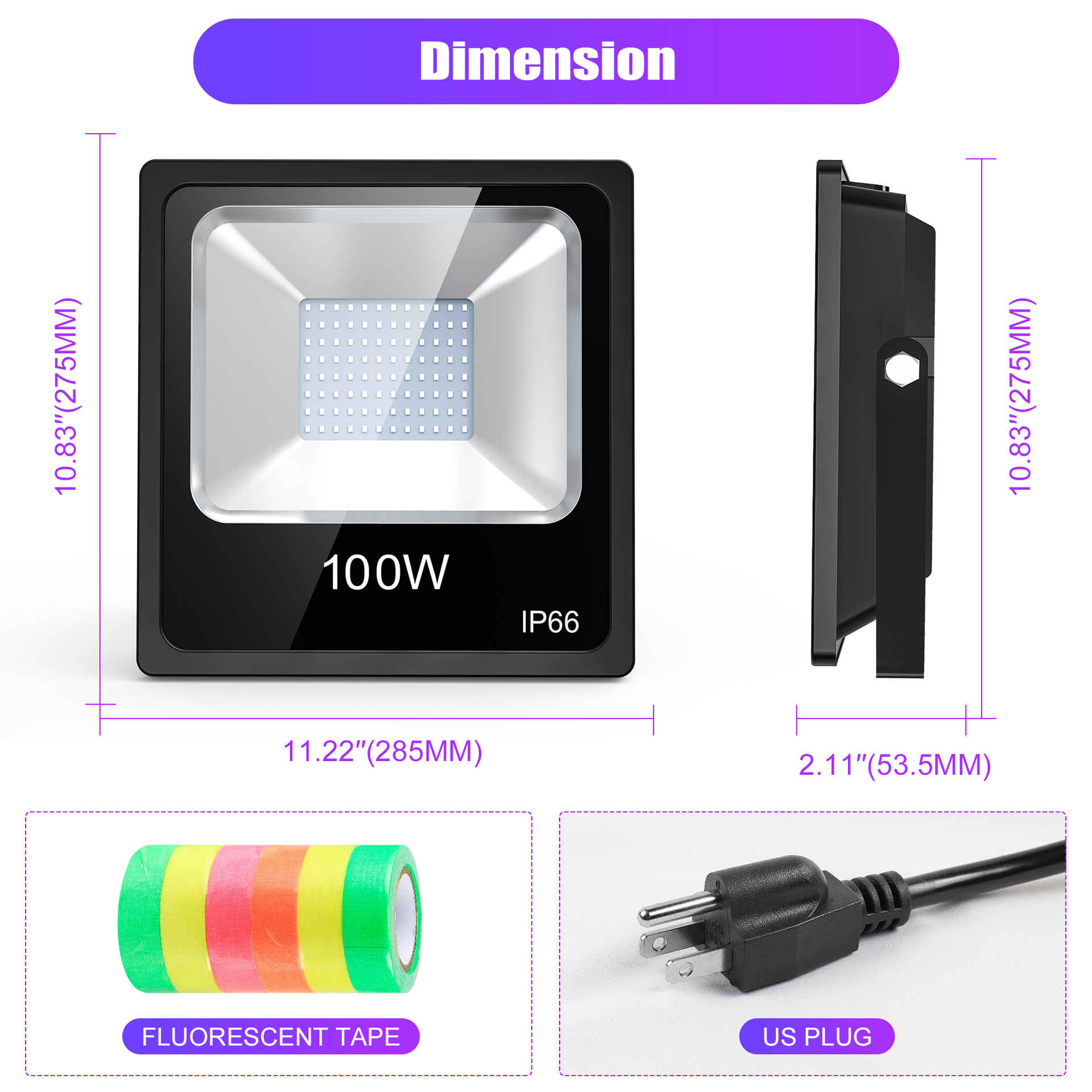 LED stage floodlights, CE and FCC certified, cross-border outdoor courtyard UV floodlights, purple fluorescent party atmosphere lights Application Scenario