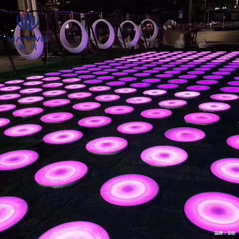 The outdoor courtyard garden is equipped with floor tile lights, interactive color running foot pedal lights, dance floor gravity floor lights and rainproof ones Specification drawing