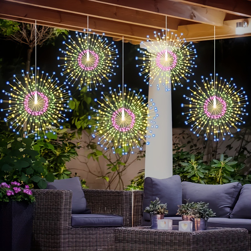5PCS Hanging Solar Starburst Sphere Light, 450 LED Solar Specification drawing