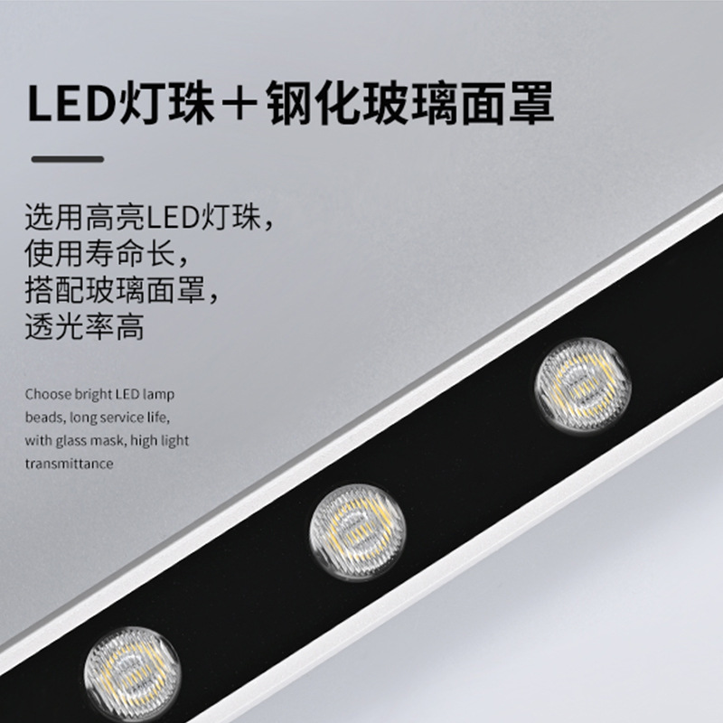 Original manufacturer LED outdoor wall-washing light, high-voltage 220V wall-washing light, outdoor lighting and beautification project LED wall-washing light Specification drawing