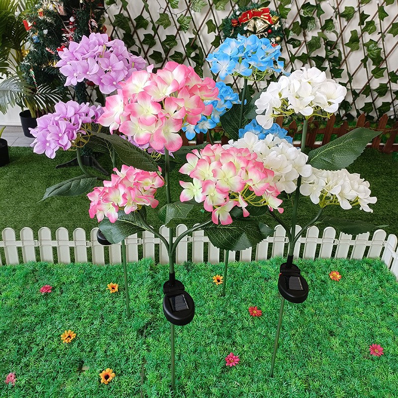 Solar-powered large hydrangea flower lantern outdoor courtyard lawn decoration atmosphere light, automatically turns on at dark, 48-hour delivery Application Scenario