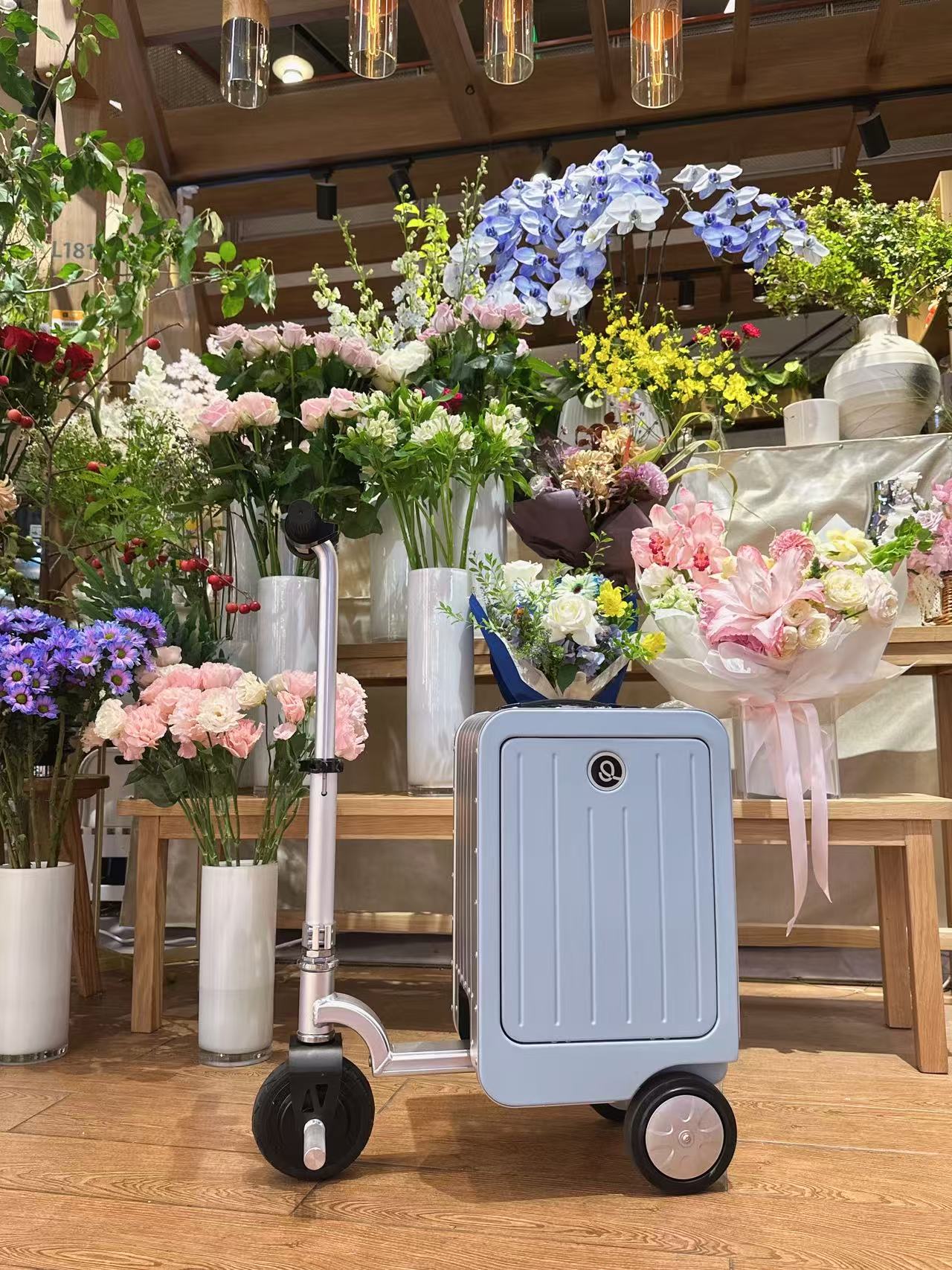 智能电动行李箱20寸，SA3 普通版，一键伸缩，一键限速，轻至8.3KG，LED氛围灯，承重110KG细节图