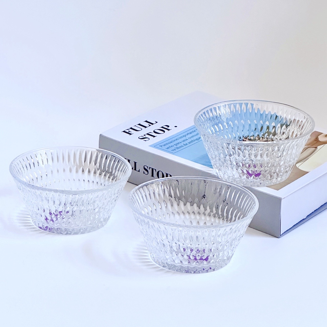 Glass tableware set, kitchen tableware, salad bowl, birthday gift, family meal, salad bowl, glass bowl tableware set, transparent glass bowl 250ml, CP605145993 details Picture