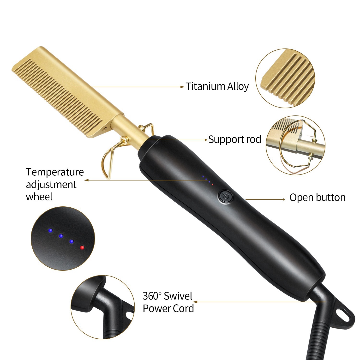 hotcomb negative ion electric heating comb, electric curling iron, home hair straightening device, new cross-border products Application Scenario