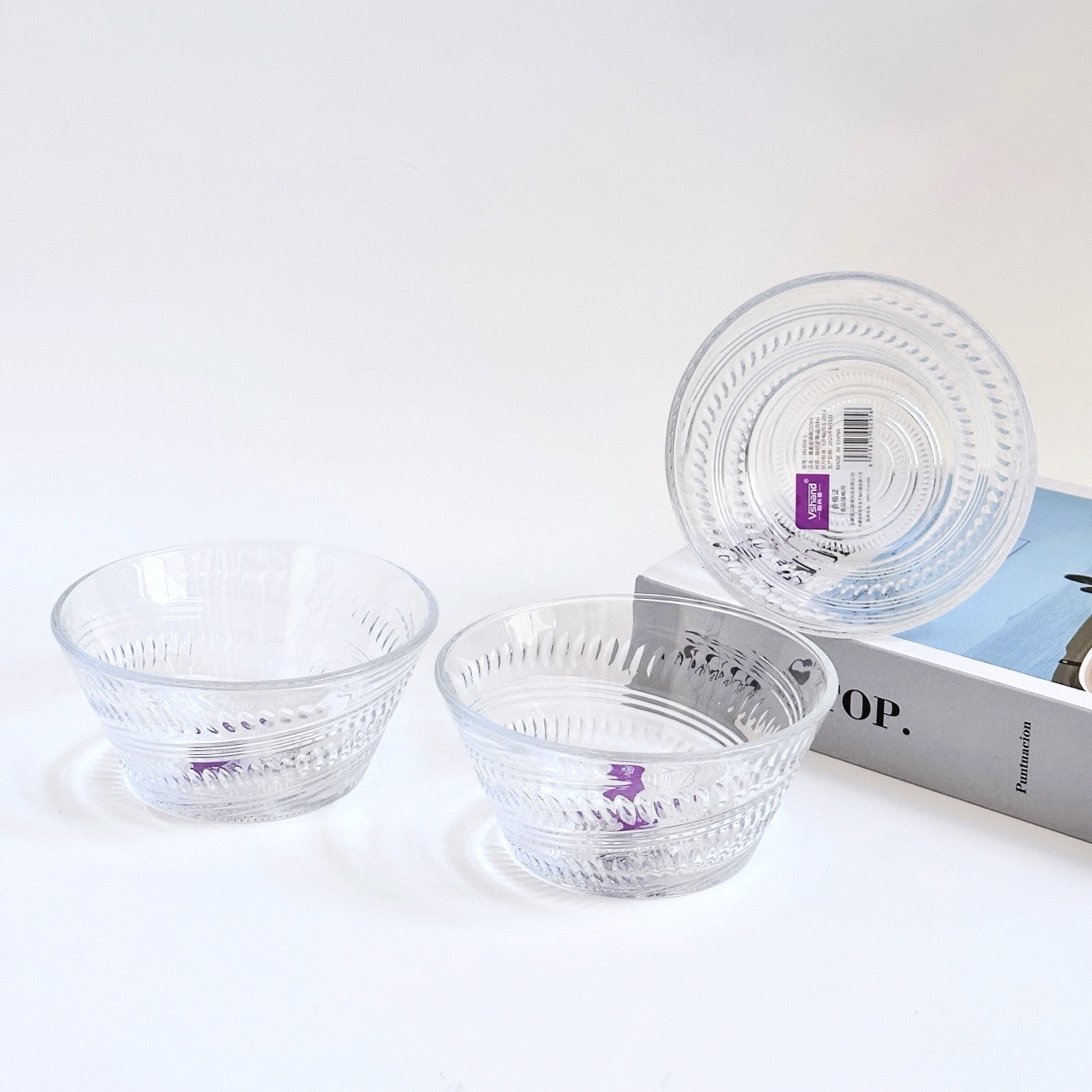 Glass tableware set, kitchen tableware, salad bowl, birthday gift, household tableware, salad bowl, glass bowl, daily necessities, glass 250ml CP605145991 Specification drawing