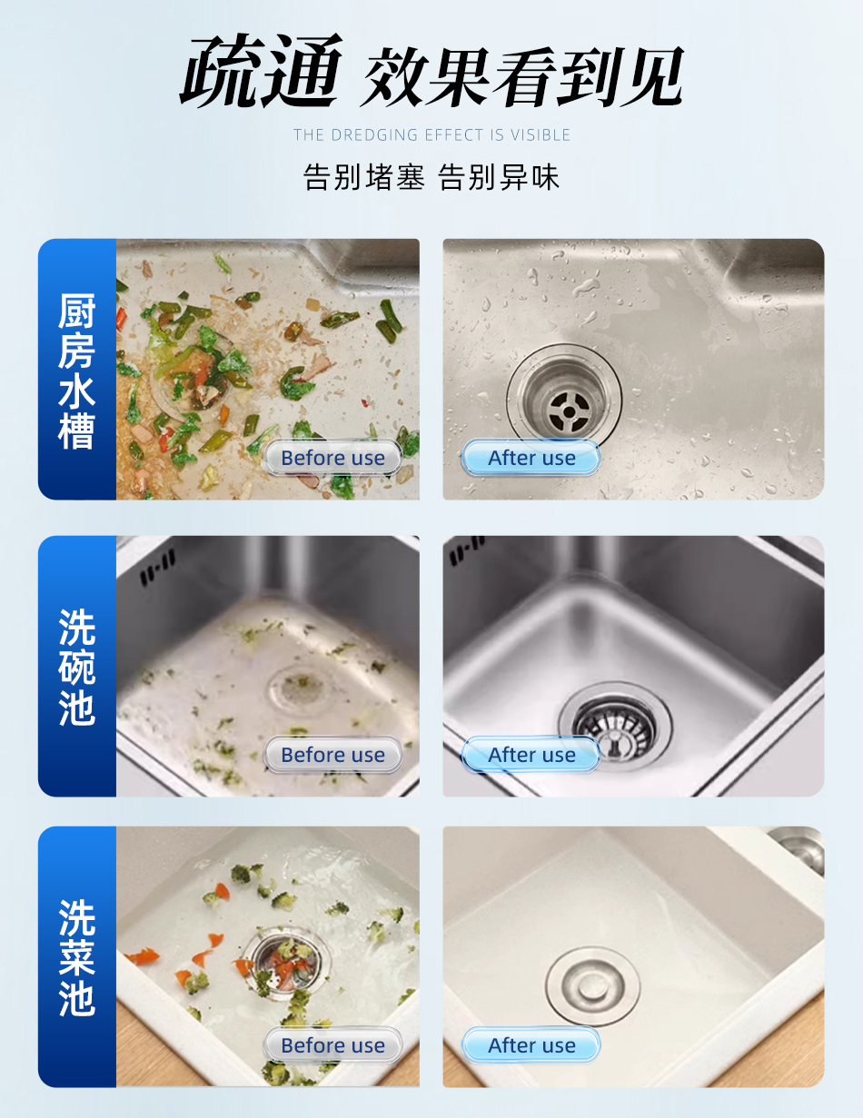 OAKWOOD Kitchen Drain Cleaner is a magic tool for dissolving grease in kitchen drains pic 8